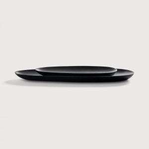 Black Thin Oval schalen - mahonie