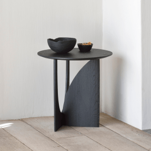 Geometric bijzettafel zwart eikenhout