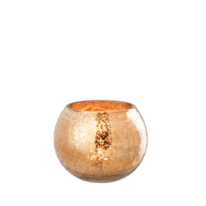 Theelichthouder Bal Craquelé Glas Donkergoud M